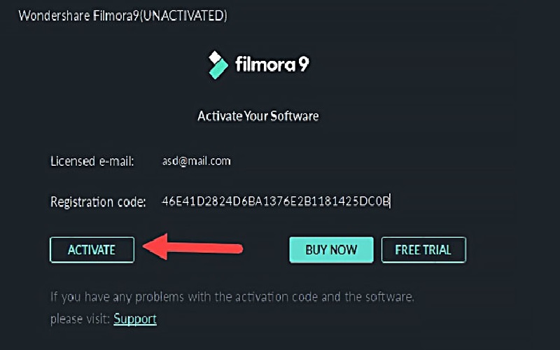 kích hoạt Filmora 9