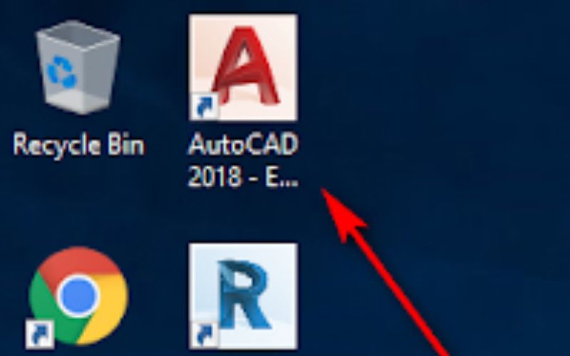 mở phần mềm AutoCAD 2018 lên