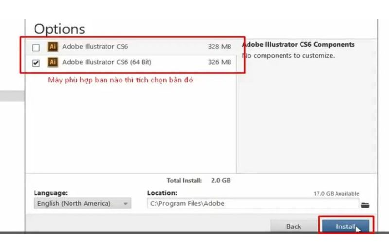 bước 4 chọn install