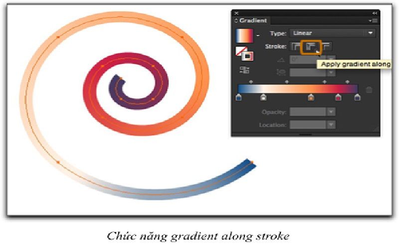 Dùng gradient trên nét vẽ