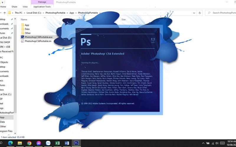 khởi động phần mềm Photoshop CS6 Portable