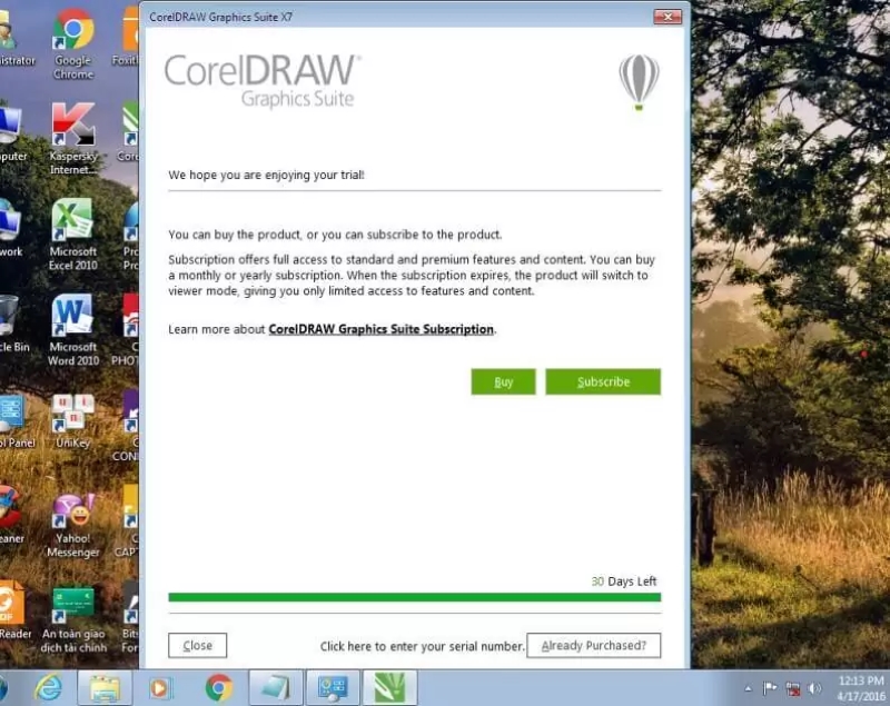 Đợi phần mềm Corel Draw X7 khởi động xong