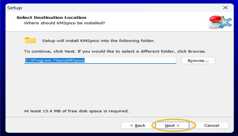 Bạn chọn vị trí để lưu KMSpico