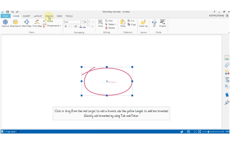 giao diện của phần mềm iMindMap 10