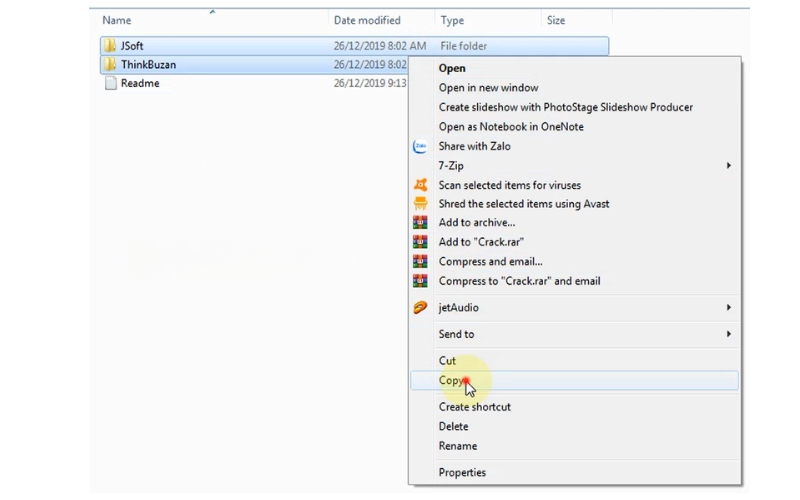 copy hai thư mục có tên jSoft và ThinkBuzan
