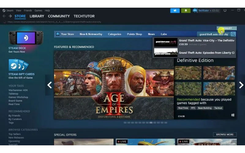 truy cập vào Steam