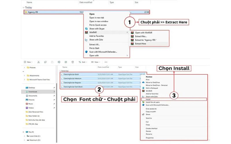 cài đặt font chữ truyện tranh