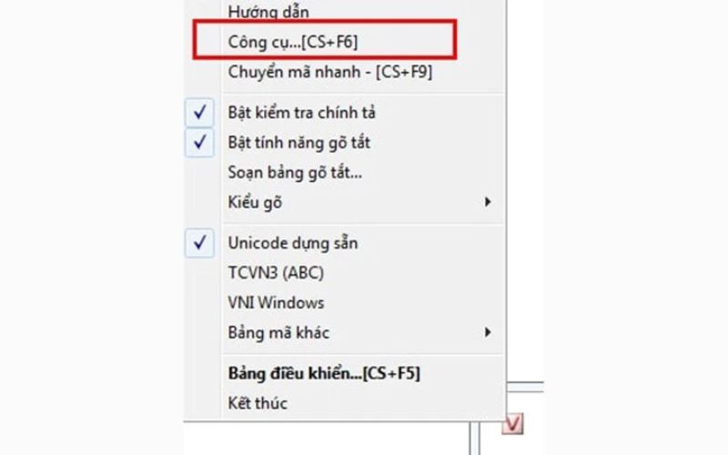 dùng unikey chuyển đổi bảng mã