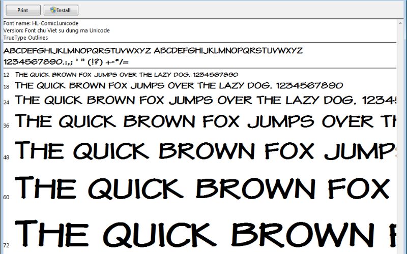 đặc điểm của font chữ truyện tranh