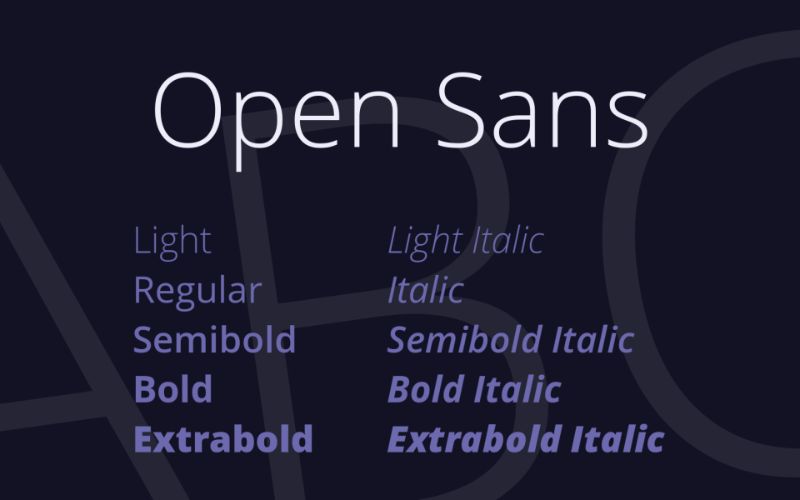 font Open Sans