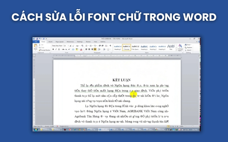 lỗi font chữ trong Word