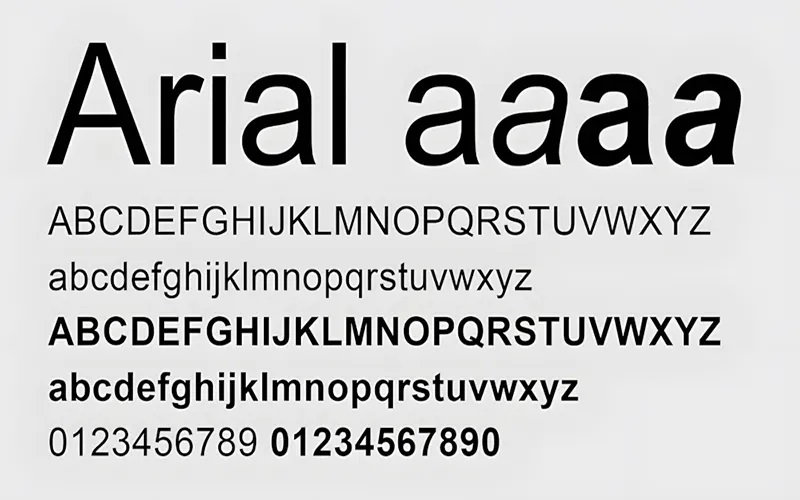 font chữ arial