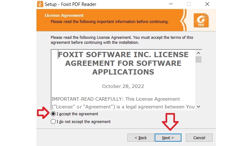 I accept the agreement