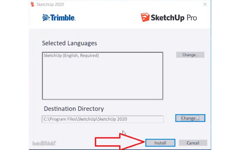 chọn vào nút install