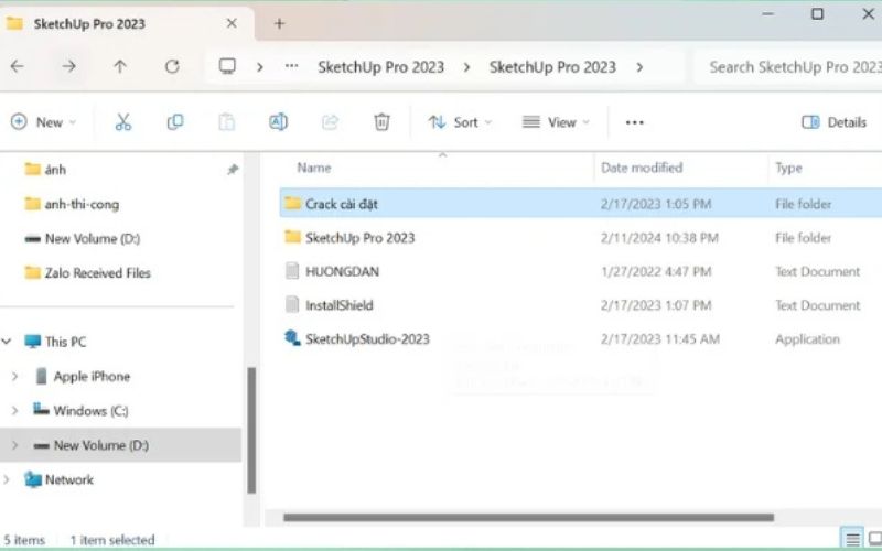 mở thư mục kích hoạt phần mềm
