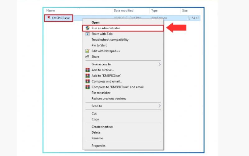 tải và giải nén file kmspico