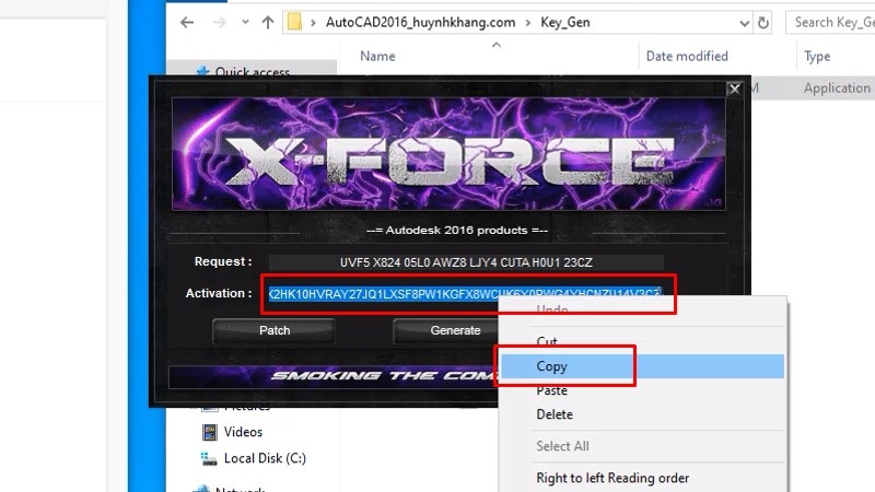 copy Activation code